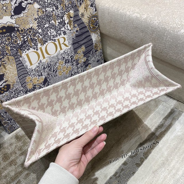 Dior專櫃經典款手提女包 迪奧大號Tote最新千鳥格系列購物包 fkd1026